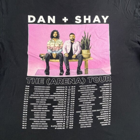 Dan + Shay Official The Arena Tour 2021 Mens XL Black Shirt Concert Band Cotton - Picture 5 of 8